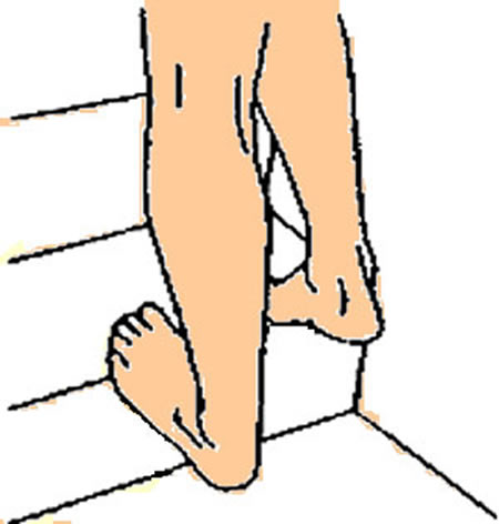 Gastrocnemius stair stretch